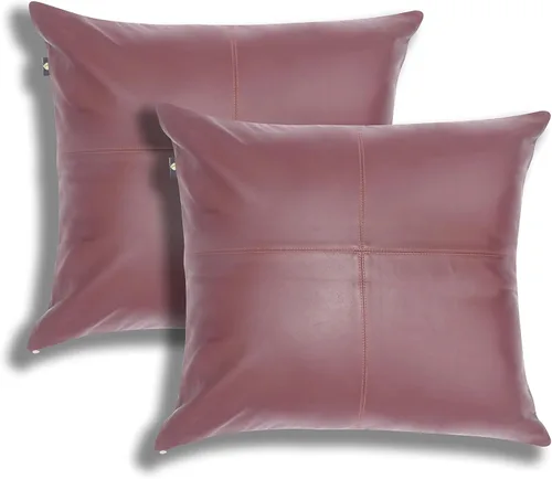 Vista 116 de Funda de almohada de cuero de cordero 100% cuero de cordero – Funda de cojín para sofá – Fundas decorativas para sala de estar y dormitorio, cuero