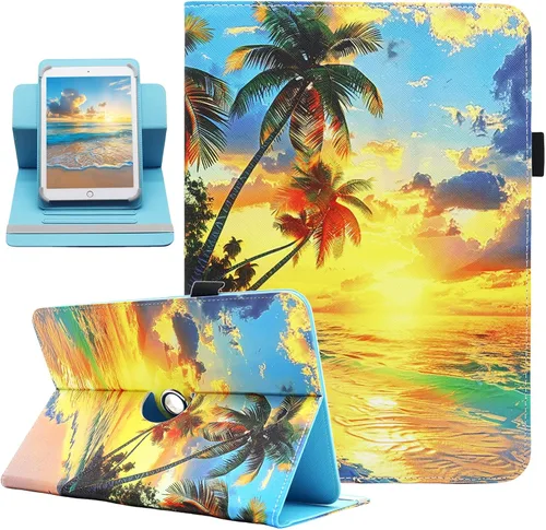 Vista 14 de Funda universal para tablet Android de 10 y 10.1 pulgadas, Dluggs de piel sintética con rotación de 360 grados, soporte multiángulo