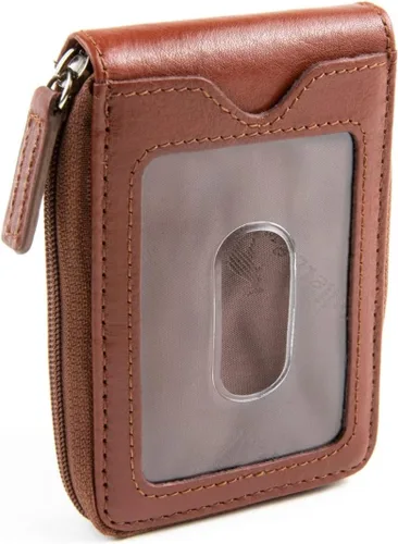Vista 10 de Cartera RFID con bolsillo con cremallera para hombre, Negro -, Cremallera interior de fibra de carbono Id