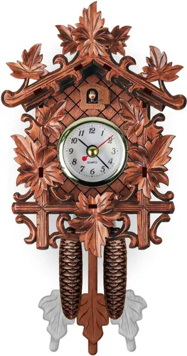 Vista 9 de LAPUTA Reloj de pared de madera preciso reloj colgante de madera estilo nórdico antiguo adornos decorativos para sala de estar 10