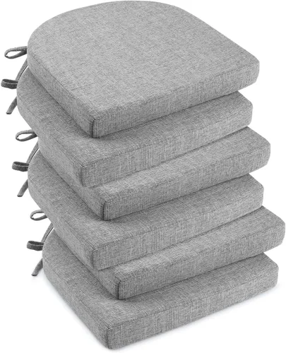 Vista 14 de downluxe Cojines para sillas de interior para sillas de comedor, almohadillas de espuma texturizada suaves y cómodas para sillas de cocina con lazos