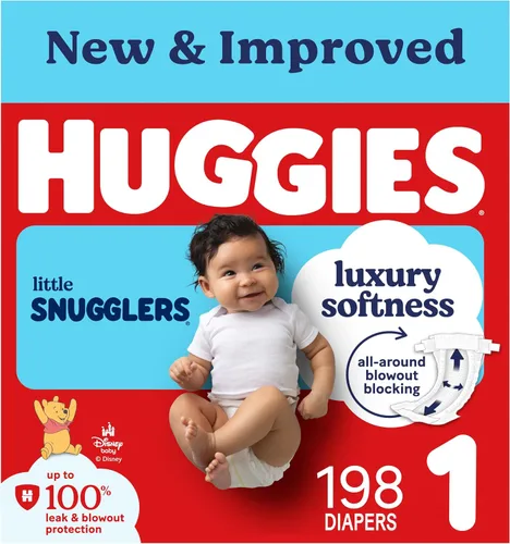 Vista 31 de Huggies Little Snugglers - Pañal para bebé, talla 1, 8 a 14 libras, 34717, 20
