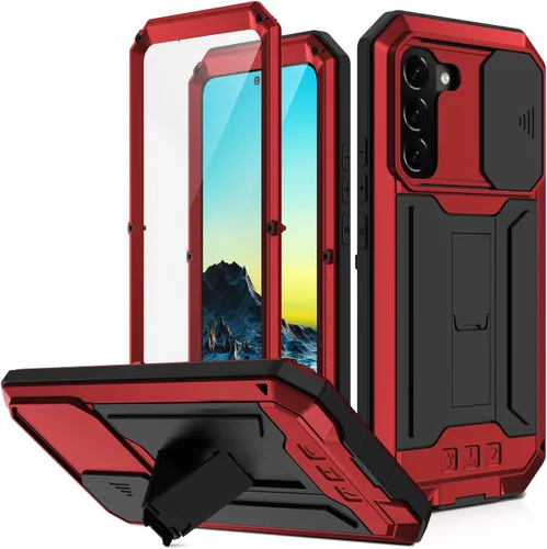 Vista 12 de Funda resistente para Samsung Galaxy S22 5G 2022 con protector de pantalla y función atril para cámara Samsung S22, de metal militar, a prueba