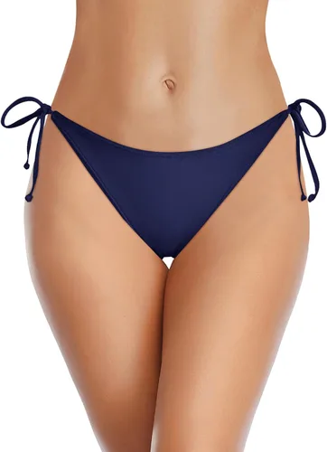 Vista 22 de Traje de baño de cintura baja con cobertura moderada para mujer Azul (Leaves)