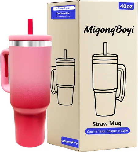 Vista 33 de Botella de agua aislada de 40 onzas, vaso de acero inoxidable 1 taza de agua reutilizable de acero inoxidable de doble pared sin BPA