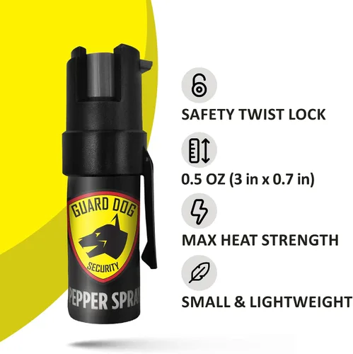 Vista 2 de Guard Dog Security Spray de pimienta para autodefensa, clip de collar para fácil transporte y acceso rápido, spray de pimienta para mujeres