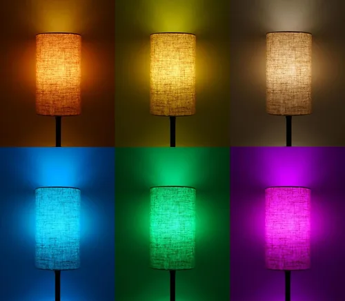 Vista 7 de Lámpara de mesa inteligente funciona con HomeKit, Siri, Alexa, Google Assistant, lámpara inteligente de mesita de noche con salida de CA y puertos