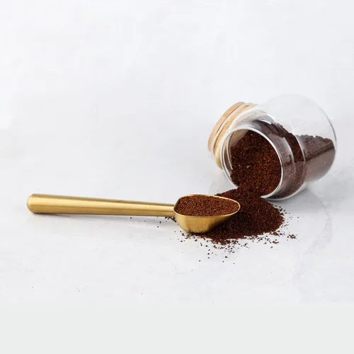 Vista 5 de Easyworkz Cuchara de café de mango largo hueco de acero inoxidable, cuchara medidora de 0.27 oz para café molido y té de hojas sueltas, latón dorado