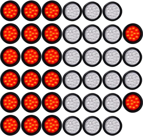 Vista 51 de Kit de tapones de cableado con cubierta de hule para luz trasera LED redonda de 4", 12 ledes, para RV, camioneta