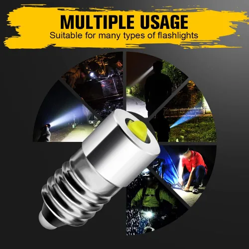 Vista 6 de Bombilla LED E10 actualizada, 3 W AC/DC 6-30 V, kit de conversión de bombilla LED para linterna, linterna de bicicleta, luz de trabajo, bombillas