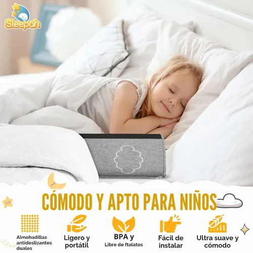 Vista 4 de Sleepah Protectores de cama para niños pequeños, protectores de riel de espuma viscoelástica, impermeables, lavables, de doble cara, antideslizante