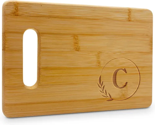 Vista 34 de On The Rox Tablas de cortar con monogramas, 9 x 12 pulgadas, tablero de bambú grabado personalizado de la A a la Z (A) – Tabla de cortar de madera