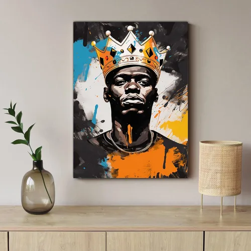 Vista 173 de Arte de pared afroamericano, decoración de rey y reina bailarín negro para sala de estar, arte de pareja de amor negro para dormitorio, lienzo