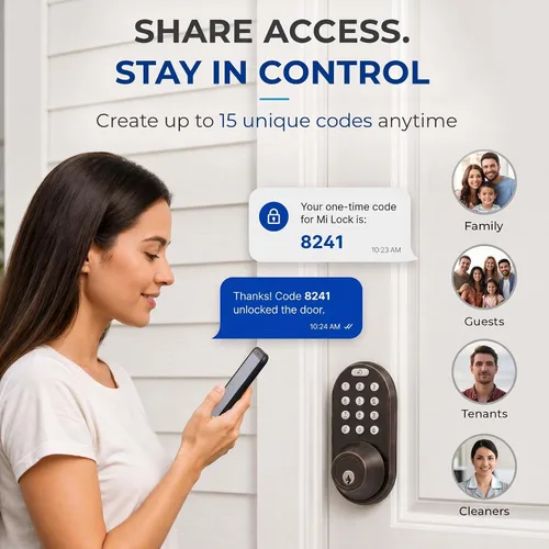 Vista 6 de Cerradura de Puerta con Teclado de Entrada sin Llave - Cerrojo Electrónico Digital Inteligente Mejorado con Código para Puertas Principales