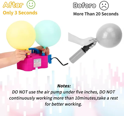 Vista 6 de rubfac Kit de arco de globos ajustable de 7.2 pies con bomba eléctrica, rosa, redondo, arco con bomba eléctrica, baby shower, boda, cumpleaños