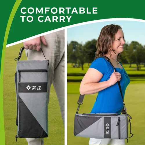 Vista 7 de Falcona Wild Bolsa enfriadora de golf más 2 paquetes de hielo – Mantiene las bebidas frías durante horas – Capacidad para 6 latas – Cabe