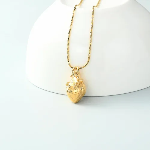 Vista 30 de Imrsanl Collar con colgante de joyería de cremación para cenizas – Collar anatómico de urna de corazón para cenizas – Medallones conmemorativos