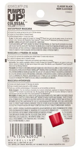Vista 3 de Máscara de pestañas lavable Maybelline New York, Negro clásico