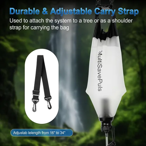 Vista 7 de Pajita de Filtro de Agua por Gravedad 3L, Sistema de Filtración de Agua para Camping con Purificador, Purificador de Agua de Supervivencia