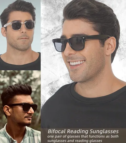 Vista 2 de Paquete de 4 lentes de sol de lectura bifocales de alta calidad para hombres y mujeres, clásicos, para exteriores, UV400, unisex, a la moda