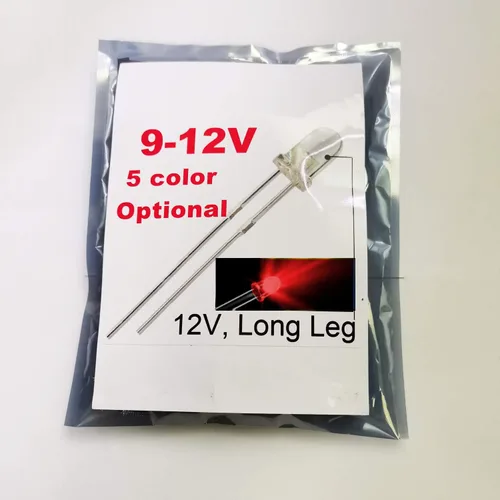 Vista 8 de 100pcs 12V 0.118 in blanco LED 9V medidor instrumento diodos emisores de luz