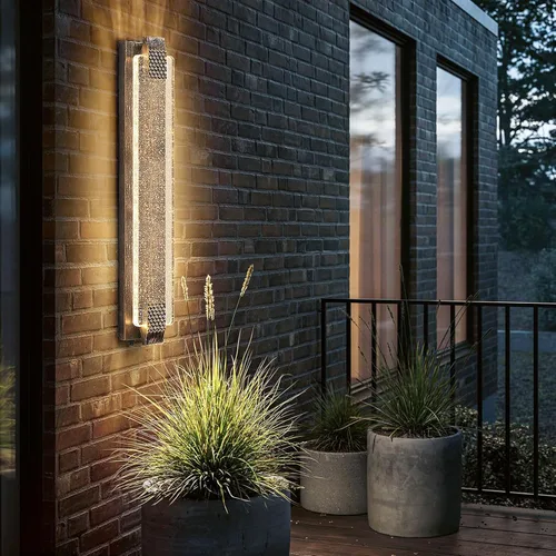 Vista 14 de camuucci Luz para exteriores del anochecer al amanecer, luces LED de porche de 15.7 pulgadas para exteriores, impermeable, moderno, soporte de pared