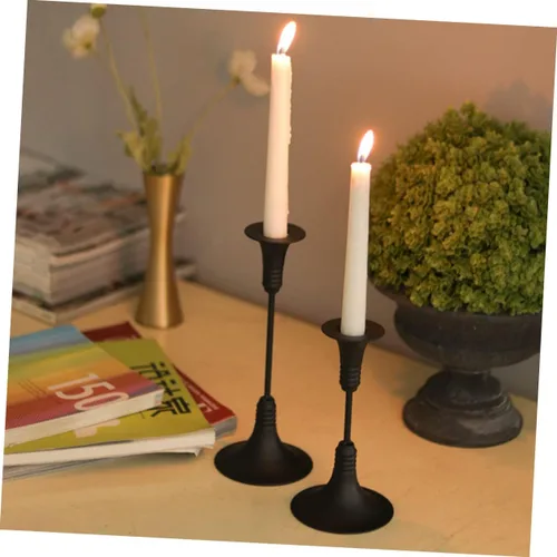 Vista 9 de Candelabros Decoración Festival Candleholder Simple Candleholder Decorativo Candleholder Decoración de Mesa Portavelas Hierro Candelabros Soporte