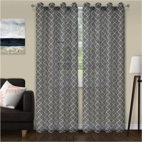 Vista 12 de Superior Cortinas de jacquard en cascada metálicas, detalles de ventana, sólidas, texturizadas, modernas, de transición, estilo tradicional