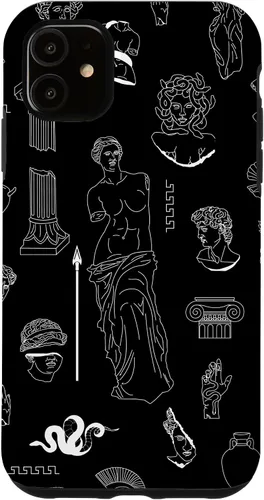 Vista 8 de Ancient Greece Statues Greek Aesthetic Black Case for iPhone 17