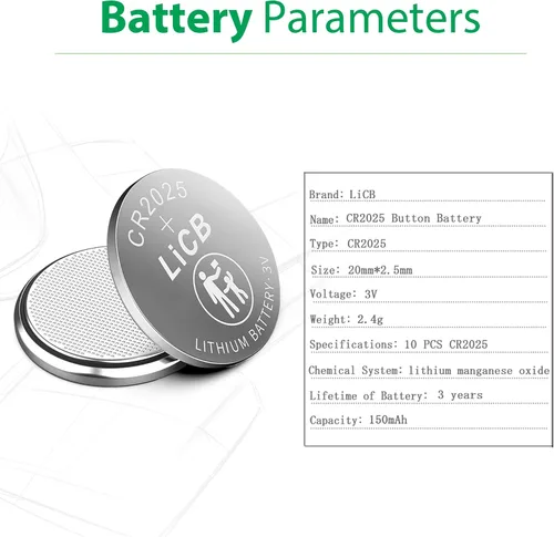 Vista 2 de LiCB Batería de litio CR2025 3V (paquete de 10)