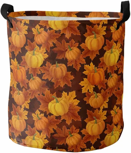 Vista 19 de Cesta de lavandería rosa para Halloween, bolsa plegable con asas fáciles de transportar, pequeña cesta plegable independiente, plegable, Blanco