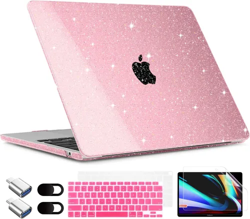 Vista 12 de TWOLSKOO Funda para MacBook Air de 13.3 pulgadas 2021-2018 M1 A2337 A2179 A1932 con pantalla Retina, carcasa rígida de plástico con cubierta