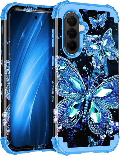 Vista 30 de Miqala Funda para Galaxy A14 5G, que brilla en la oscuridad, tres capas, resistente, a prueba de golpes, protección completa, parachoques