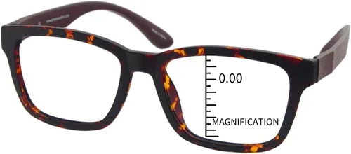 Vista 10 de ProEyes Gafas de lectura nucleares progresivas de corte azul, brazos similares a la madera, 0 poder en la lente superior, antirreflejantes