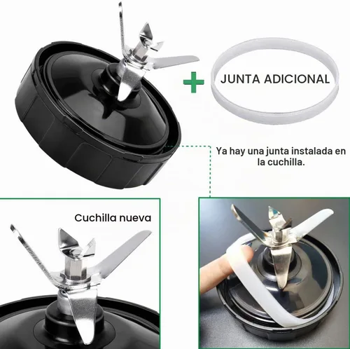 Vista 5 de [Versión actualizada] Cuchilla mezcladora de 7 aletas compatible con cuchilla de repuesto Ninja para Ninja Auto iQ BL682-30 BL642-30 BL450-30