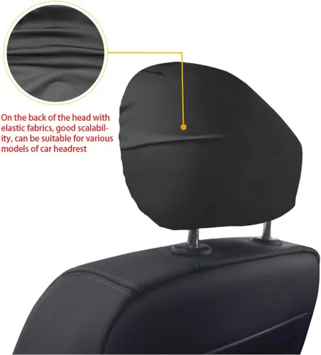 Vista 5 de Funda universal para reposacabezas de auto con estampado de vaca azteca, girasol, 2 piezas, funda universal para reposacabezas de asiento