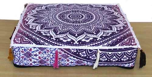 Vista 48 de ICC - Funda de cojín cuadrada grande de algodón con diseño de mandala, funda de almohada hippie, funda de almohada para el suelo con cremallera