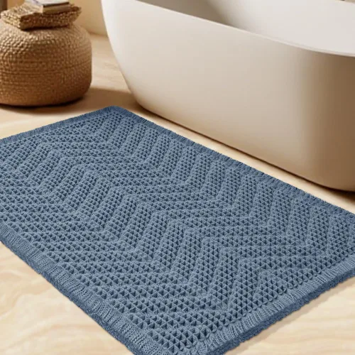 Vista 28 de Tapete de baño con diseño de gofre, moderno, bohemio, absorbente, antideslizante, ultrasuave, lavable a máquina, con letra de baño, dormitorio