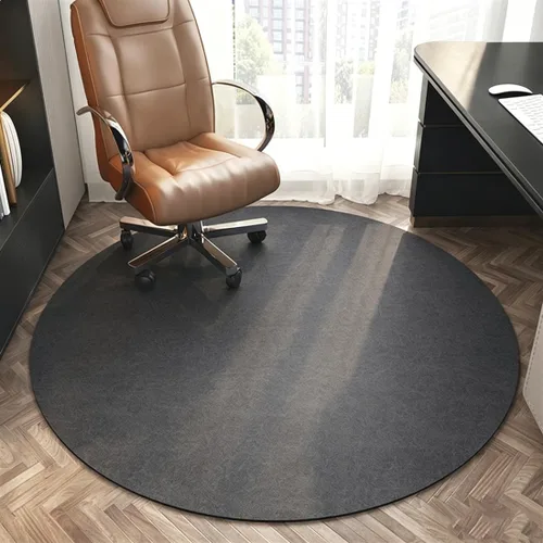 Vista 6 de Tapete redondo para silla de piso de madera dura, lavable, antideslizante, protector de suelo para sillas rodantes, sala de estar, dormitorio, gris