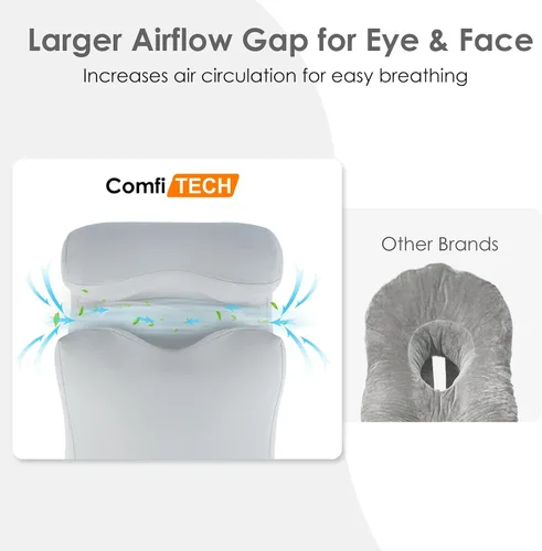 Vista 4 de Comfitech Almohada boca abajo con espacio de flujo de aire más grande para dormir después de los ojos, BBL, cirugía de recuperación de vitrectomía