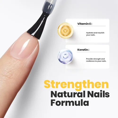 Vista 3 de Beetles - Esmalte de uñas 2 en 1, base y capa superior, esmalte de uñas transparente, de secado rápido, fortalecimiento de uñas natural, efecto