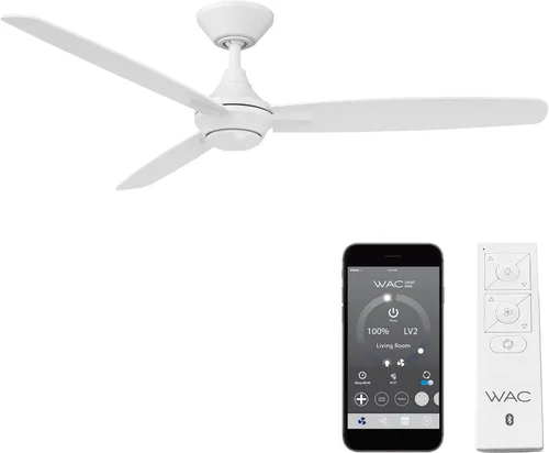 Vista 10 de WAC Lighting Blitzen Ventilador de techo inteligente de aluminio de 3 aspas en níquel cepillado