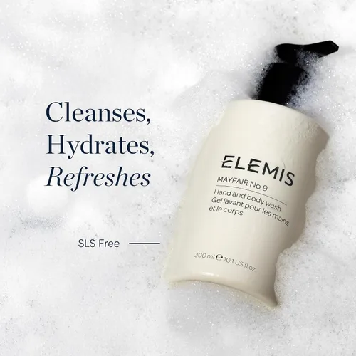 Vista 2 de ELEMIS Mayfair No.9 - Jabón de manos y cuerpo, limpia, hidrata y refresca, 95% biodegradable, sin PEG y SLS, recargable + botella reciclable, 10.1
