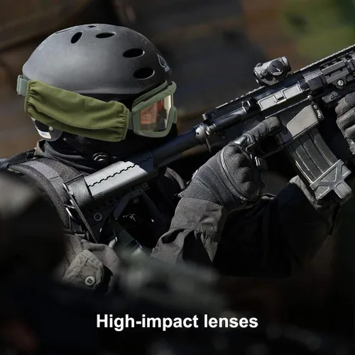 Vista 6 de xaegistac Gafas de Airsoft Tácticas de Seguridad, Gafas Anti Vaho para Caza y Ciclismo Verde Armada (ArmyGreen)