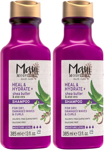 Vista 10 de Maui Moisture Heal & Hydrate + Shea Butter - Champú para reparar e hidratar profundamente el cabello rígido y rizado con aceites de coco y macademia.