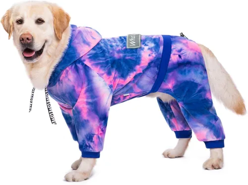 Vista 7 de Sudadera con capucha para perros de invierno para perros grandes y medianos, sudadera con capucha de 5 patas, sudadera con capucha de forro polar