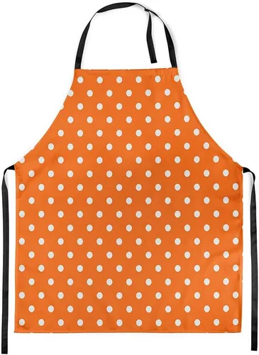 Vista 29 de jejeloiu Delantal de lunares rojos y blancos para mujeres y hombres, de 26 x 31 pulgadas, diseño retro de lunares