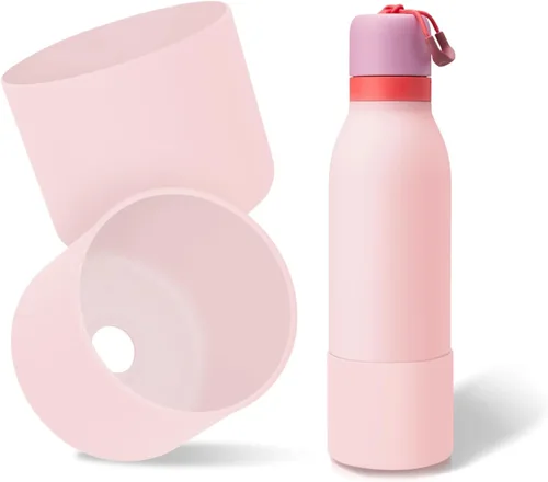 Vista 34 de 2 botas de silicona superiores para Owala FreeSip Twist de 24 onzas, funda inferior resistente a los arañazos, accesorios de botella de Owala