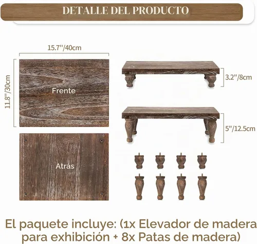 Vista 5 de Hanobe Elevadores de exhibición de madera para la decoración, soporte