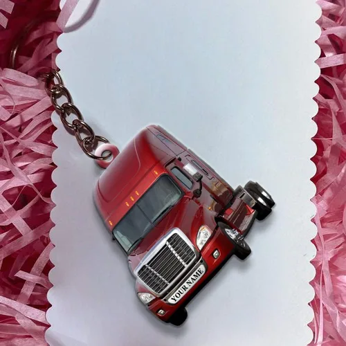 Vista 4 de Llavero personalizado en forma de camionero, llaveros personalizados para hombres, regalos de llavero personalizado para camionero, Estilo 00.
